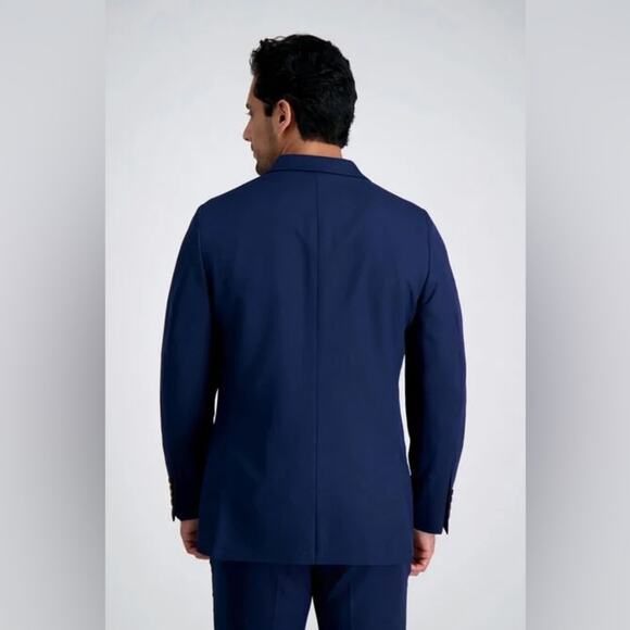 NWT Haggar Slim Fit Active Series™ Herringbone Suit Jacket Navy Blue 42 Long - Picture 3 of 9